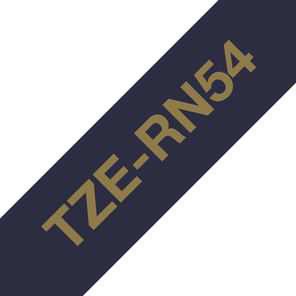 Äkta Brother TZe-RN54 satinband – guld på marinblått, 24 mm brett band